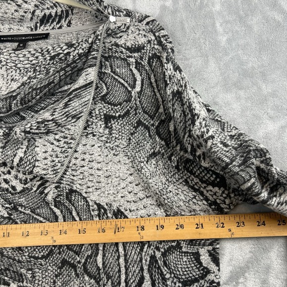 Women Sweater White House Black Market  Medium Tunic  Neck Snit Tunic  Skin Gray - Picture 6 of 12